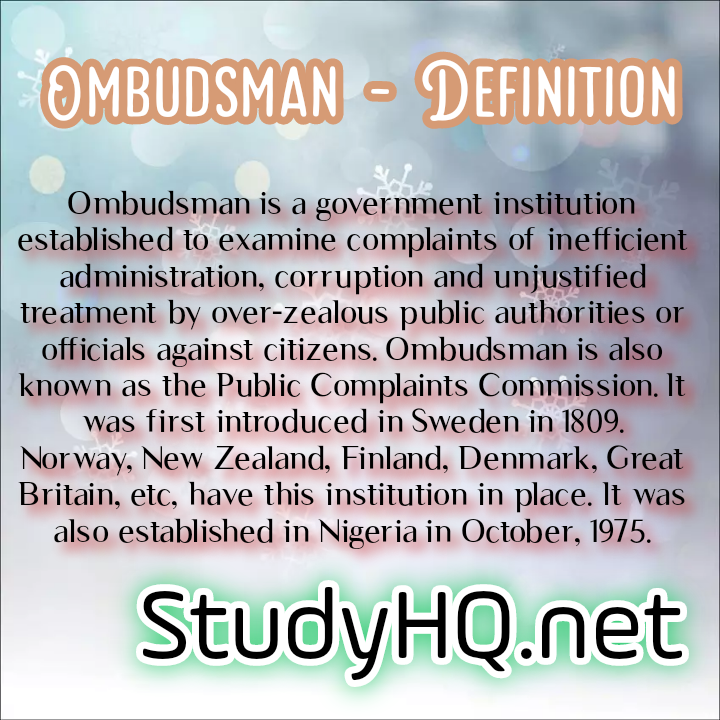 Definition of Ombudsman